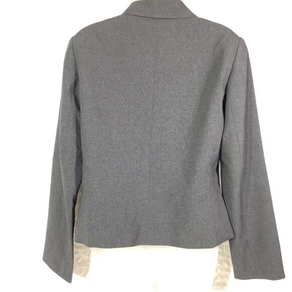 New York & company NWT NEW blazer jacket coat grey gray sz 10 zip front collar - Picture 10 of 14